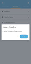 Change operator, step 5: Update complete Nextivity CEL-FI WAVE smartphone app change operator: Update complete