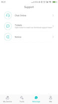 HiBoost Signal Supervisor smartphone app Message screen