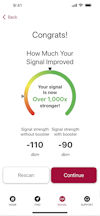weBoost smartphone app How much your booster improved the cell signal