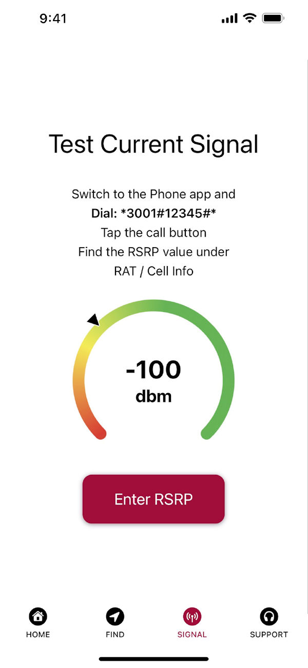 weBoost smartphone app Test your current signal (iOS)