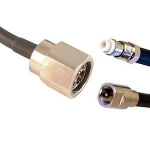 400 coax cable, terminated with an N-male connector